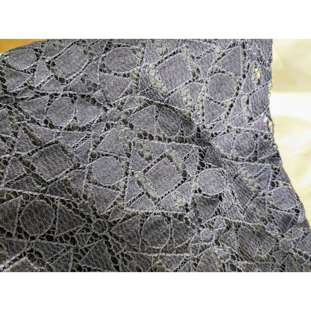 LOGO Lounge Lori Goldstein Cardigan Sz M Oversize Zip Up Gray Purple Lace Back - Picture 9 of 15